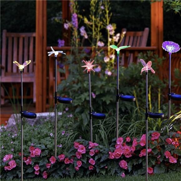 6 Pack Sparkling Star Flower Hummingbird Dragonfly Bee for Patio Yard Pathway - Picture 4 of 8